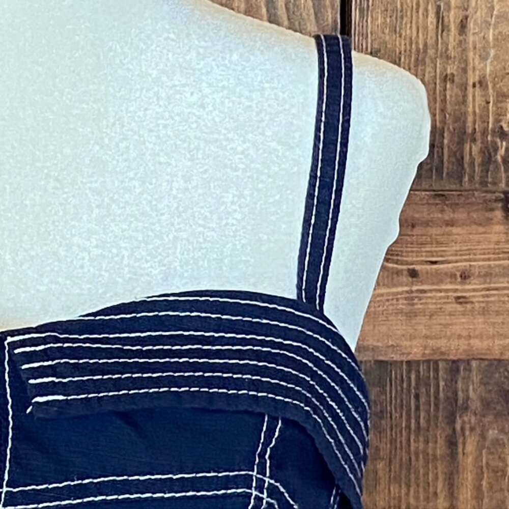 Maeve Navy Nautical Coastal Preppy Fit and Flare Sundress Sz 8 - Picture 11 of 13